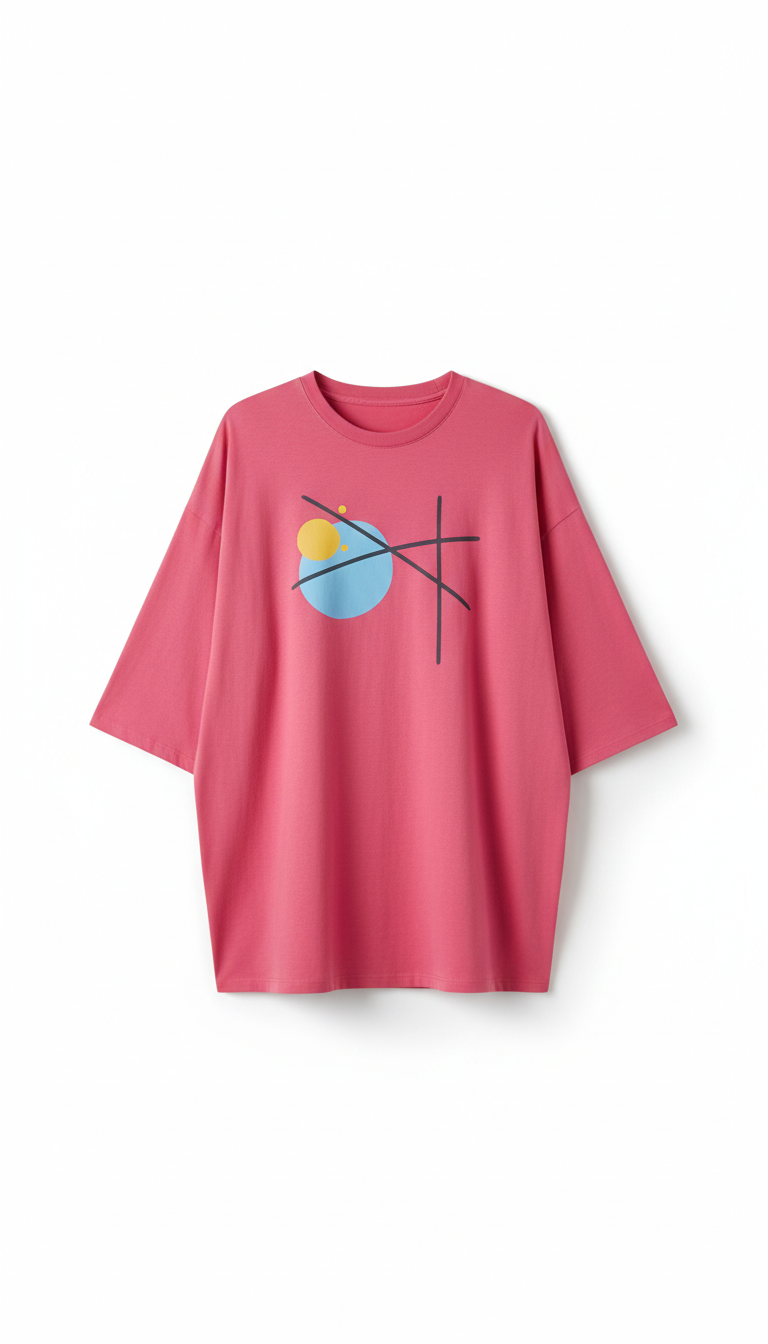 Oversized Tee in Cherry Pink
