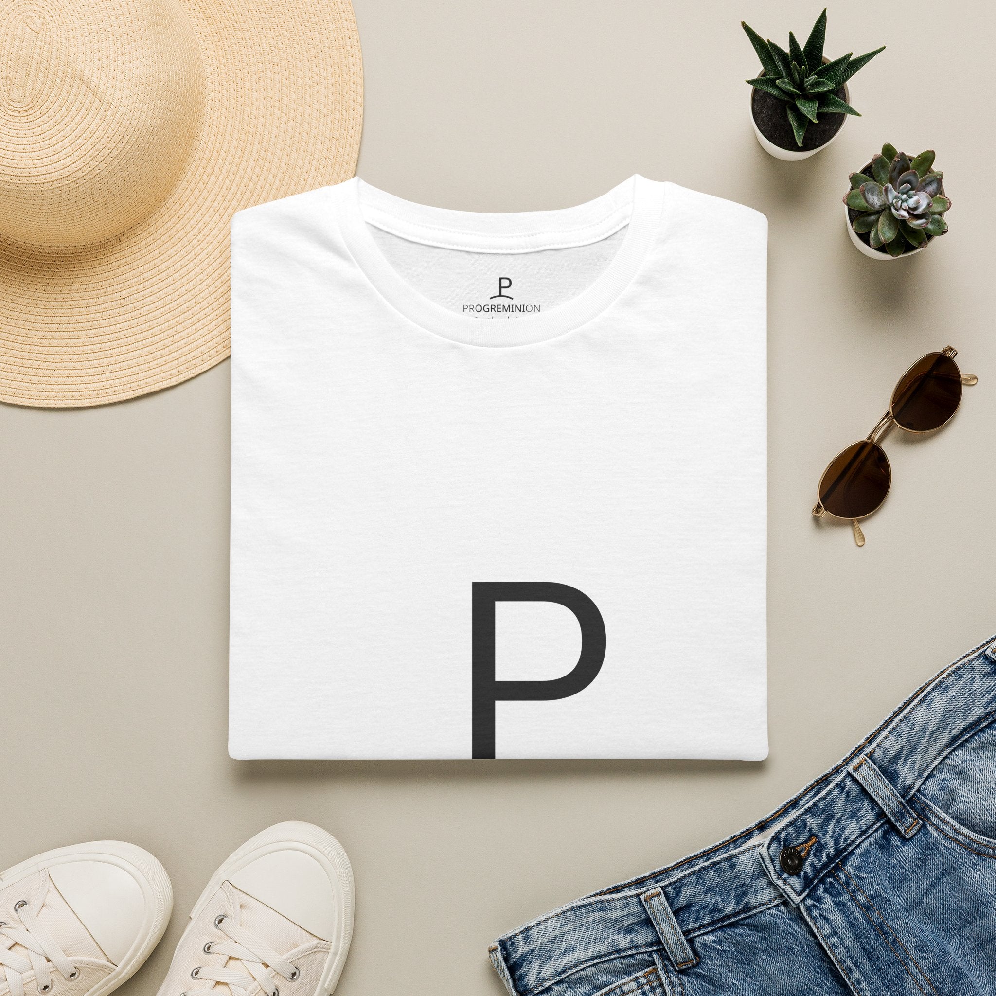 PROGREMINION Minimalist 'P' Logo T-Shirt — Modern Monogram Tee